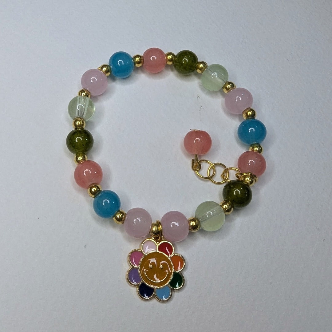 Multicolor Smiley Flower Bracelet