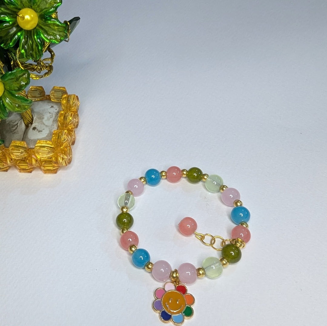 Multicolor Smiley Flower Bracelet